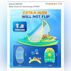 KBPOO Baby Float with Canopy